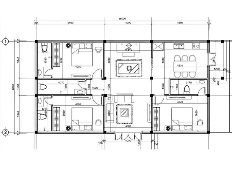 Thiết kế nhà cấp 4 với 3 phòng ngủ rộng rãi