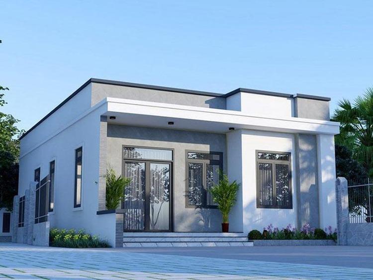 Nhà mái bằng có thiết kế vuông vắn, kiên cố