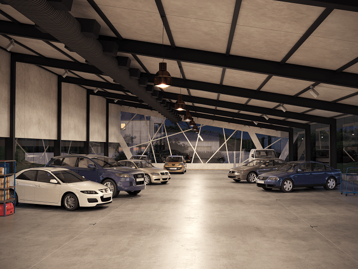 Garage xe với sàn bê tông nhẹ, chịu lực tốt | DURAflex