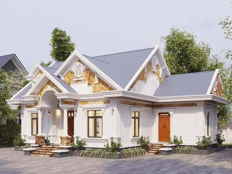 Ngôi nhà chữ L được thiết kế theo phong cách tân cổ điển sang trọng, quý phái