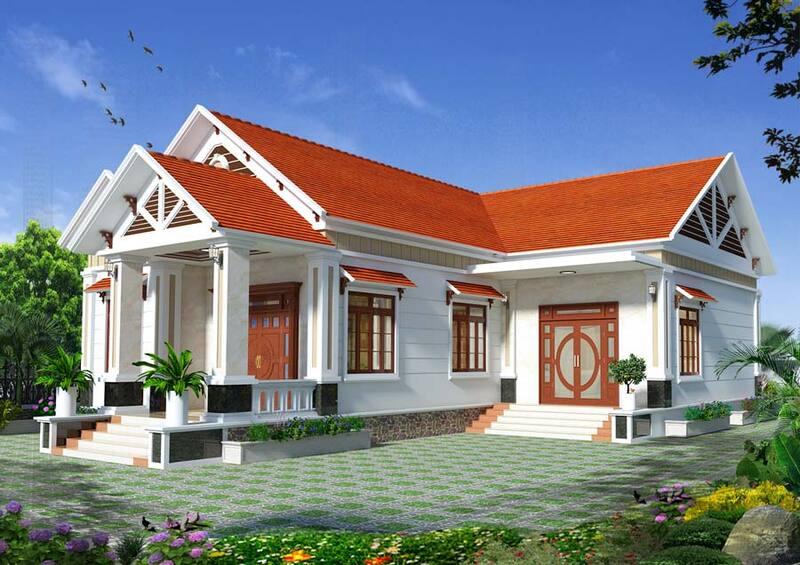 Mẫu nhà chữ L một tầng mái Thái được nhiều gia đình Việt ưa chuộng