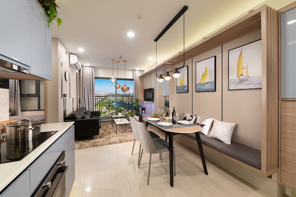 Mẫu căn hộ S2.05 Vinhomes Smart City 2 phòng ngủ hiện đại