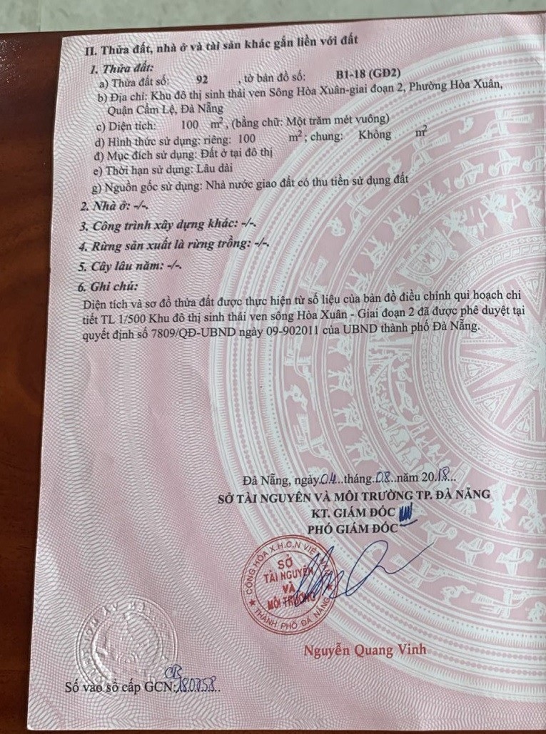 hinh anh giay chung nhan quyen su dung dat so 6