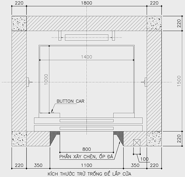 Ảnh kích thước thang máy gia đình tiêu chuẩn và bản vẽ chi tiết số 8