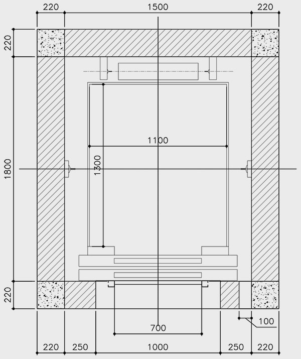 Ảnh kích thước thang máy gia đình tiêu chuẩn và bản vẽ chi tiết số 9