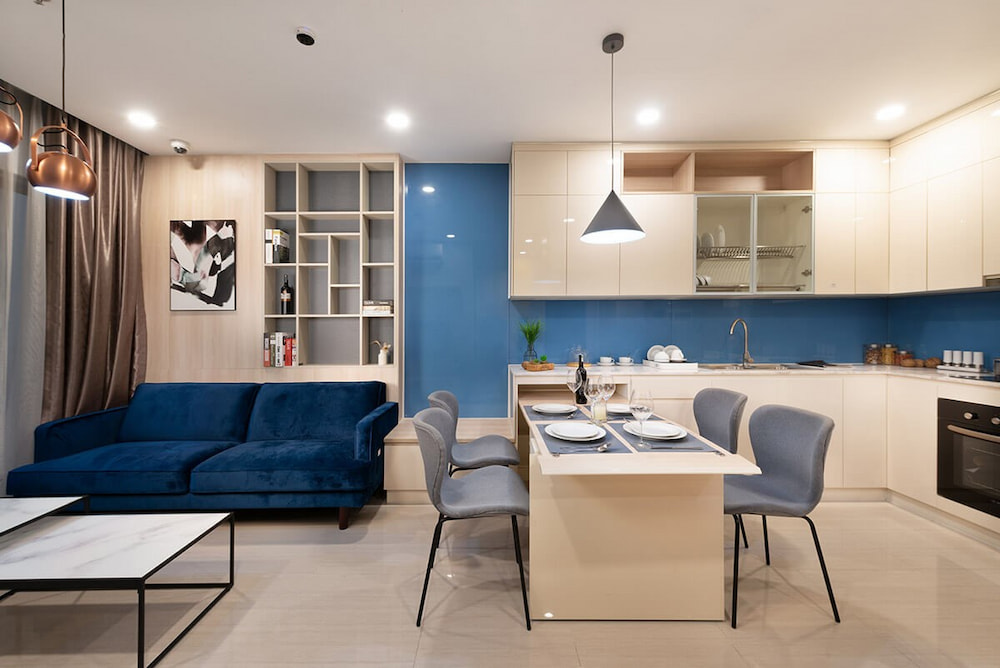 Thiết kế hiện đại của căn hộ studio là điểm cộng cho các bạn trẻ